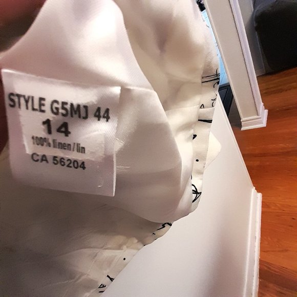 Black and White Graphic Linen Blazer Size 12 US - Picture 15 of 15